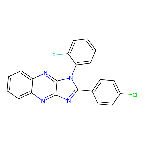 2-(4-chlorophenyl)-1-(2-fluorophenyl)-1H-imidazo[4,5-b]quinoxaline structure