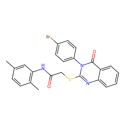2-((3-(4-bromophenyl)-4-oxo-3,4-dihydroquinazolin-2-yl)thio)-N-(2,5-dimethylphenyl)acetamide structure
