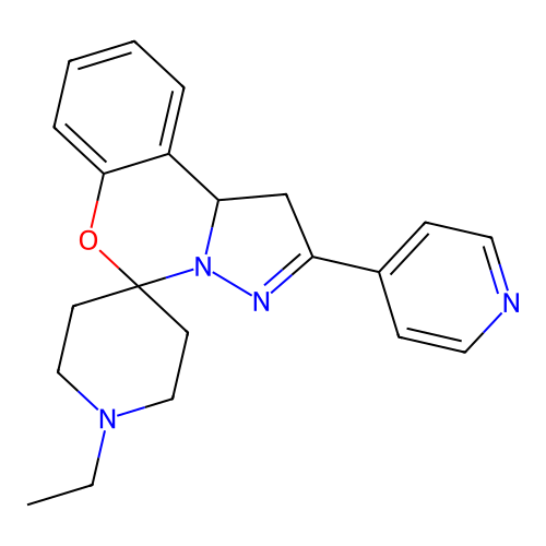1'-ethyl-2-(pyridin-4-yl)-1,10b-dihydrospiro[benzo[e]pyrazolo[1,5-c][1,3]oxazine-5,4'-piperidine] structure