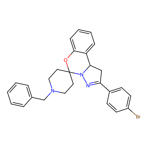 1'-benzyl-2-(4-bromophenyl)-1,10b-dihydrospiro[benzo[e]pyrazolo[1,5-c][1,3]oxazine-5,4'-piperidine] structure