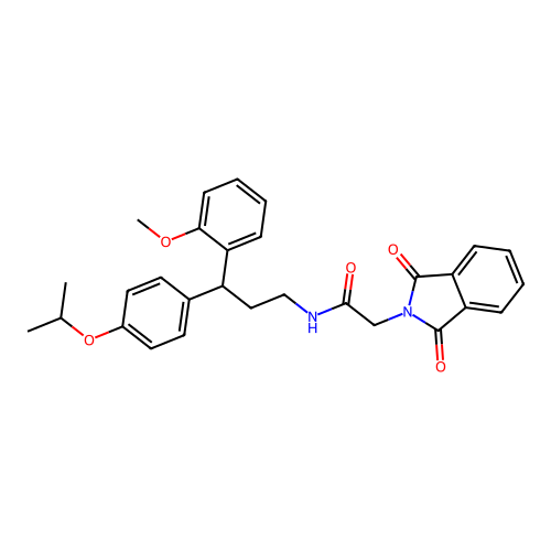 2-(1,3-dioxo-1,3-dihydro-2H-isoindol-2-yl)-N-{3-(2-methoxyphenyl)-3-[4-(propan-2-yloxy)phenyl]propyl}acetamide structure