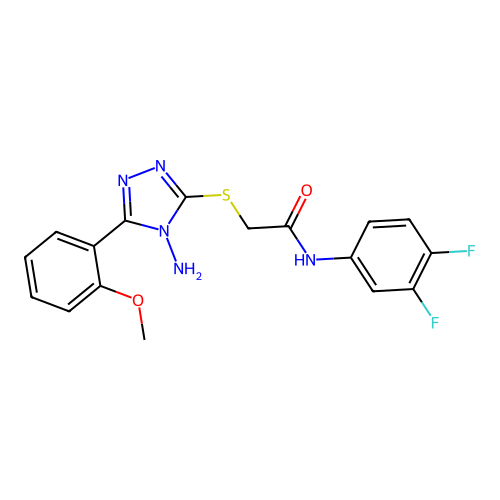 2-{[4-amino-5-(2-methoxyphenyl)-4H-1,2,4-triazol-3-yl]sulfanyl}-N-(3,4-difluorophenyl)acetamide structure