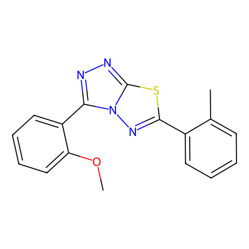 3-(2-Methoxyphenyl)-6-(2-methylphenyl)-[1,2,4]triazolo[3,4-b][1,3,4]thiadiazole structure