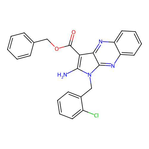 benzyl 2-amino-1-(2-chlorobenzyl)-1H-pyrrolo[2,3-b]quinoxaline-3-carboxylate structure