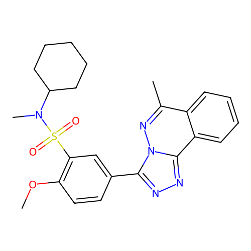 N-cyclohexyl-2-methoxy-N-methyl-5-(6-methyl-[1,2,4]triazolo[3,4-a]phthalazin-3-yl)benzenesulfonamide structure