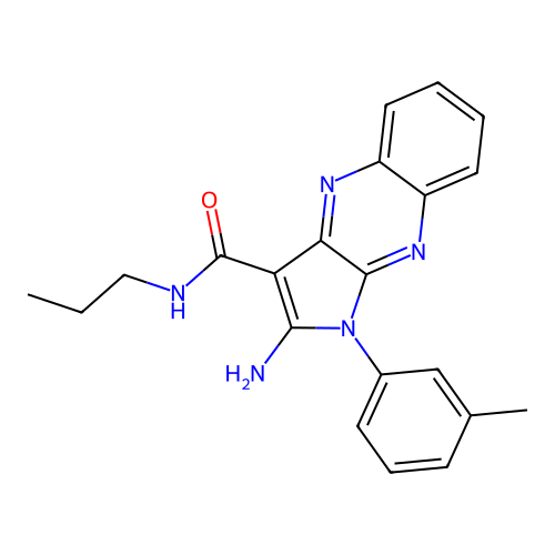 2-amino-1-(3-methylphenyl)-N-propyl-1H-pyrrolo[2,3-b]quinoxaline-3-carboxamide structure