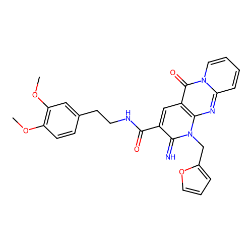 N-[2-(3,4-dimethoxyphenyl)ethyl][1-(2-furylmethyl)-2-imino-5-oxo(1,6-dihydropy ridino[1,2-a]pyridino[2,3-d]pyrimidin-3-yl)]carboxamide structure