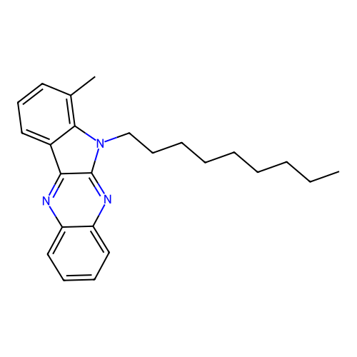 7-methyl-6-nonyl-6H-indolo[2,3-b]quinoxaline structure