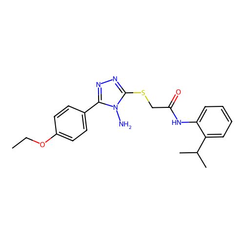 2-[4-amino-5-(4-ethoxyphenyl)(1,2,4-triazol-3-ylthio)]-N-[2-(methylethyl)pheny l]acetamide structure