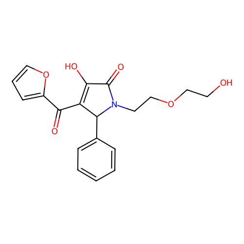 3-(furan-2-carbonyl)-4-hydroxy-1-[2-(2-hydroxyethoxy)ethyl]-2-phenyl-2H-pyrrol-5-one structure