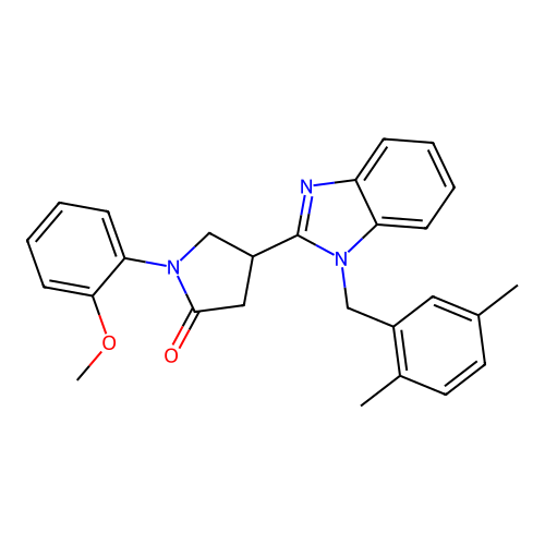 4-(1-(2,5-dimethylbenzyl)-1H-benzo[d]imidazol-2-yl)-1-(2-methoxyphenyl)pyrrolidin-2-one structure