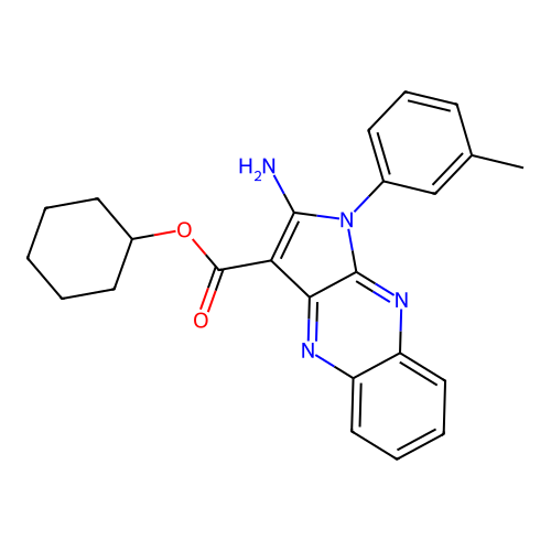 cyclohexyl 2-amino-1-(3-methylphenyl)-1H-pyrrolo[2,3-b]quinoxaline-3-carboxylate structure
