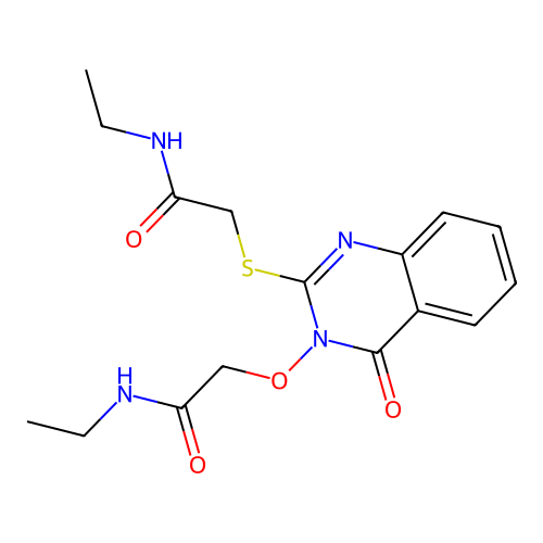 N-ethyl-2-((3-(2-(ethylamino)-2-oxoethoxy)-4-oxo-3,4-dihydroquinazolin-2-yl)thio)acetamide structure