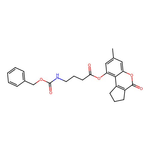 7-methyl-4-oxo-1,2,3,4-tetrahydrocyclopenta[c]chromen-9-yl 4-(((benzyloxy)carbonyl)amino)butanoate structure