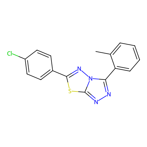 6-(4-Chlorophenyl)-3-(2-methylphenyl)[1,2,4]triazolo[3,4-b][1,3,4]thiadiazole structure