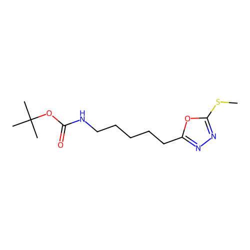 tert-butyl N-[5-(5-methylsulfanyl-1,3,4-oxadiazol-2-yl)pentyl]carbamate structure
