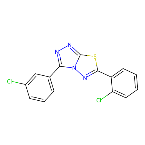 6-(2-Chlorophenyl)-3-(3-chlorophenyl)-[1,2,4]triazolo[3,4-b][1,3,4]thiadiazole structure