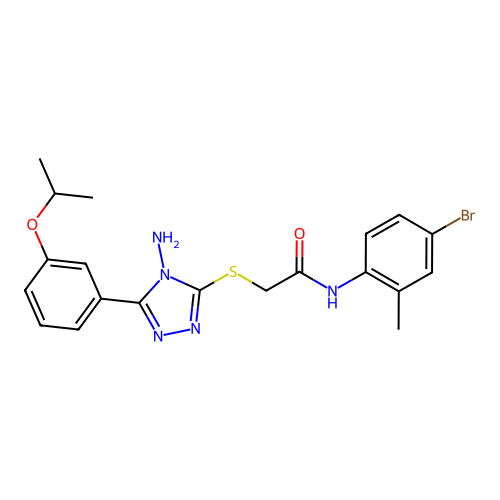 2-({4-amino-5-[3-(propan-2-yloxy)phenyl]-4H-1,2,4-triazol-3-yl}sulfanyl)-N-(4-bromo-2-methylphenyl)acetamide structure