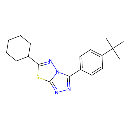 3-(4-Tert-butylphenyl)-6-cyclohexyl[1,2,4]triazolo[3,4-b][1,3,4]thiadiazole structure