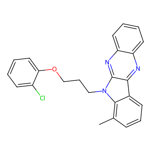 6-[3-(2-chlorophenoxy)propyl]-7-methyl-6H-indolo[2,3-b]quinoxaline structure