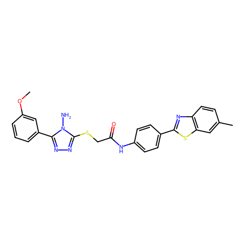 2-{[4-amino-5-(3-methoxyphenyl)-4H-1,2,4-triazol-3-yl]sulfanyl}-N-[4-(6-methyl-1,3-benzothiazol-2-yl)phenyl]acetamide structure