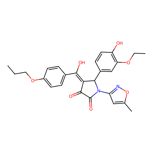 5-(3-ethoxy-4-hydroxyphenyl)-3-hydroxy-1-(5-methyl-1,2-oxazol-3-yl)-4-(4-propoxybenzoyl)-2,5-dihydro-1H-pyrrol-2-one structure