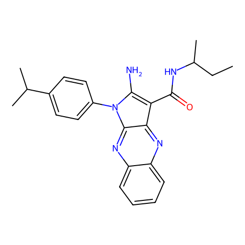 2-amino-N-(sec-butyl)-1-(4-isopropylphenyl)-1H-pyrrolo[2,3-b]quinoxaline-3-carboxamide structure