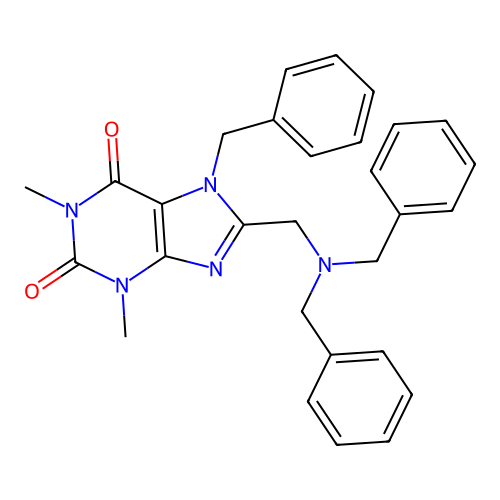 7-Benzyl-8-[(dibenzylamino)methyl]-1,3-dimethylpurine-2,6-dione structure