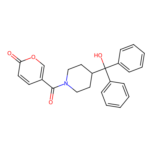 5-[4-[Hydroxy(diphenyl)methyl]piperidine-1-carbonyl]pyran-2-one structure