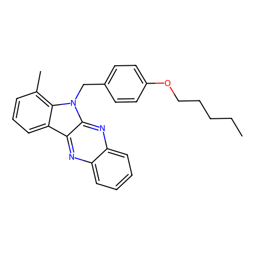7-methyl-6-[4-(pentyloxy)benzyl]-6H-indolo[2,3-b]quinoxaline structure