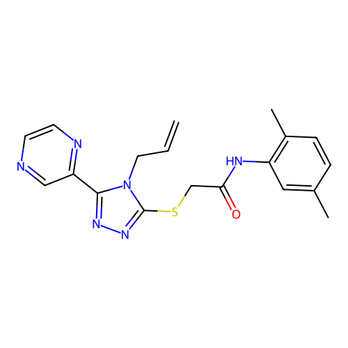 N-(2,5-dimethylphenyl)-2-{[4-(prop-2-en-1-yl)-5-(pyrazin-2-yl)-4H-1,2,4-triazol-3-yl]sulfanyl}acetamide structure