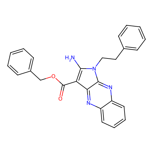 benzyl 2-amino-1-(2-phenylethyl)-1H-pyrrolo[2,3-b]quinoxaline-3-carboxylate structure
