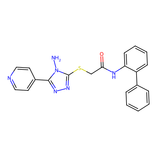 2-{[4-amino-5-(pyridin-4-yl)-4H-1,2,4-triazol-3-yl]sulfanyl}-N-(biphenyl-2-yl)acetamide structure