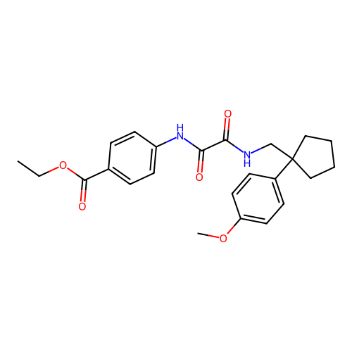 ethyl 4-(2-(((1-(4-methoxyphenyl)cyclopentyl)methyl)amino)-2-oxoacetamido)benzoate structure