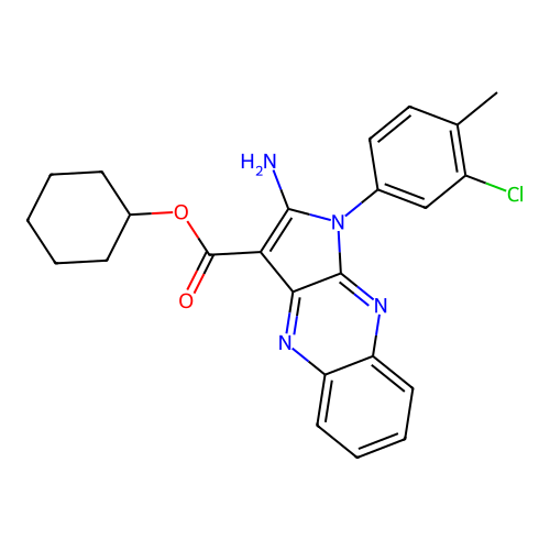 cyclohexyl 2-amino-1-(3-chloro-4-methylphenyl)-1H-pyrrolo[2,3-b]quinoxaline-3-carboxylate structure