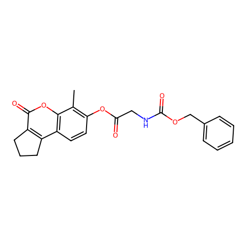 6-methyl-4-oxo-1,2,3,4-tetrahydrocyclopenta[c]chromen-7-yl 2-(((benzyloxy)carbonyl)amino)acetate structure