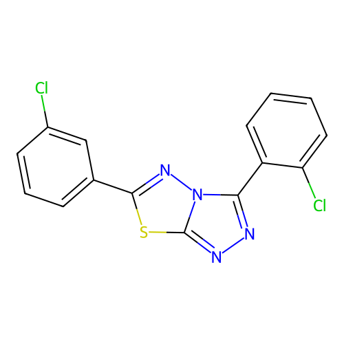 3-(2-Chlorophenyl)-6-(3-chlorophenyl)-[1,2,4]triazolo[3,4-b][1,3,4]thiadiazole structure
