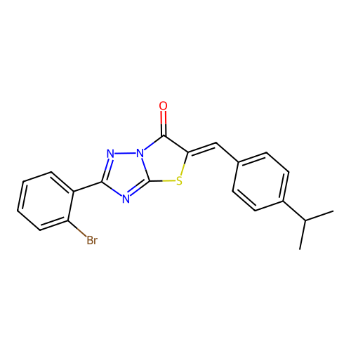 (5Z)-2-(2-bromophenyl)-5-[4-(propan-2-yl)benzylidene][1,3]thiazolo[3,2-b][1,2,4]triazol-6(5H)-one structure