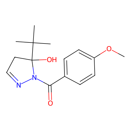 (5-tert-Butyl-5-hydroxy-4,5-dihydropyrazol-1-yl)(4-methoxyphenyl)methanone structure