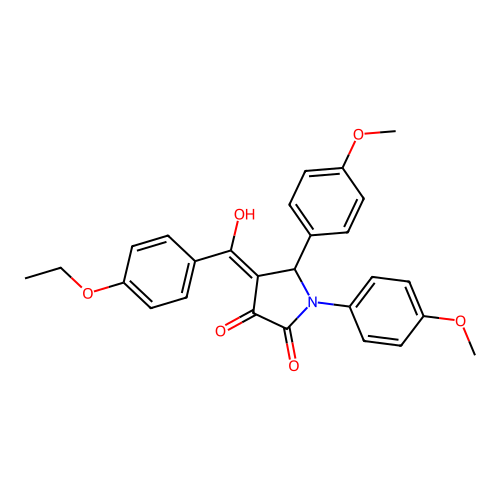4-(4-ethoxybenzoyl)-3-hydroxy-1,5-bis(4-methoxyphenyl)-1,5-dihydro-2H-pyrrol-2-one structure