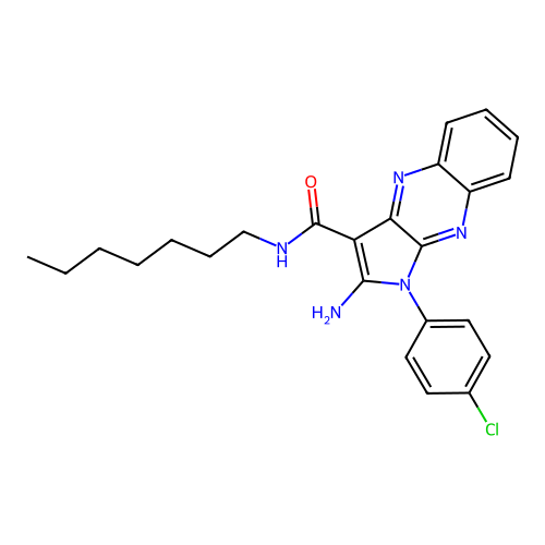 2-amino-1-(4-chlorophenyl)-N-heptyl-1H-pyrrolo[2,3-b]quinoxaline-3-carboxamide structure