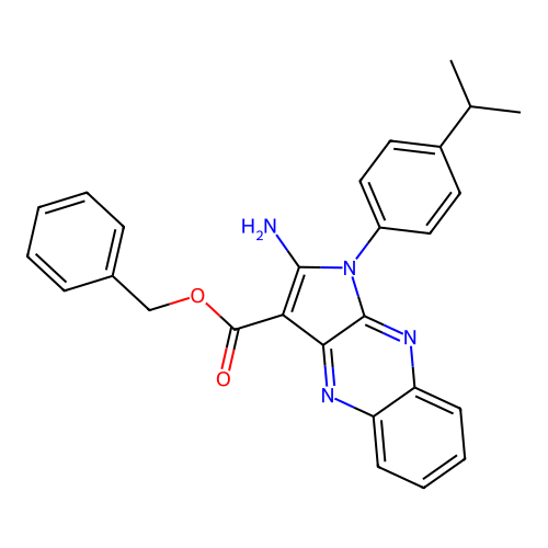 benzyl 2-amino-1-(4-isopropylphenyl)-1H-pyrrolo[2,3-b]quinoxaline-3-carboxylate structure