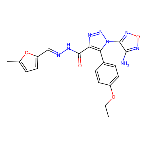 (E)-1-(4-amino-1,2,5-oxadiazol-3-yl)-5-(4-ethoxyphenyl)-N'-((5-methylfuran-2-yl)methylene)-1H-1,2,3-triazole-4-carbohydrazide structure