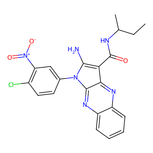 2-amino-N-butan-2-yl-1-(4-chloro-3-nitrophenyl)pyrrolo[3,2-b]quinoxaline-3-carboxamide structure