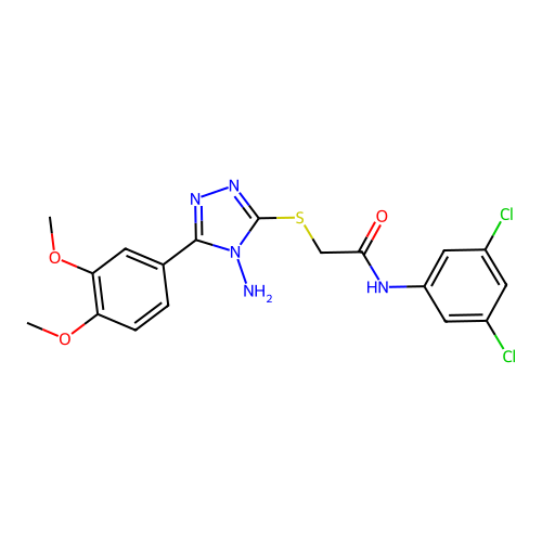 2-{[4-amino-5-(3,4-dimethoxyphenyl)-4H-1,2,4-triazol-3-yl]sulfanyl}-N-(3,5-dichlorophenyl)acetamide structure