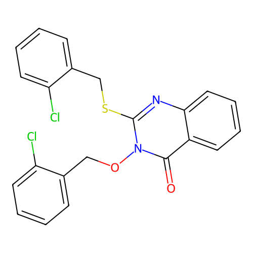 3-((2-chlorobenzyl)oxy)-2-((2-chlorobenzyl)thio)quinazolin-4(3H)-one structure