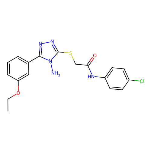 2-[4-amino-5-(3-ethoxyphenyl)(1,2,4-triazol-3-ylthio)]-N-(4-chlorophenyl)aceta mide structure