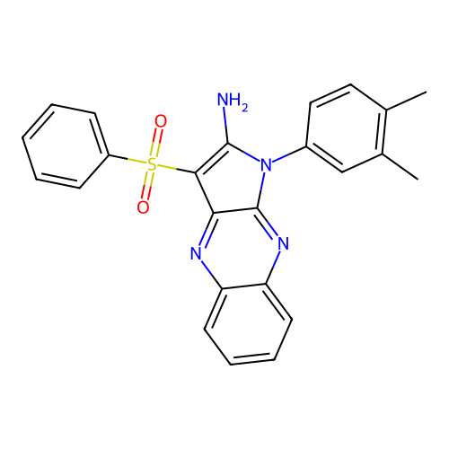 1-(3,4-dimethylphenyl)-3-(phenylsulfonyl)-1H-pyrrolo[2,3-b]quinoxalin-2-amine structure