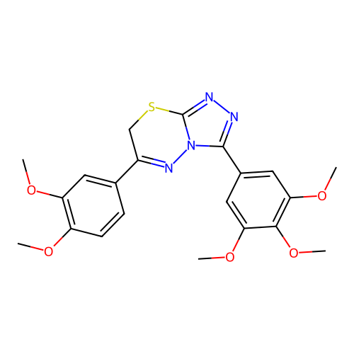 6-(3,4-dimethoxyphenyl)-3-(3,4,5-trimethoxyphenyl)-7H-[1,2,4]triazolo[3,4-b][1,3,4]thiadiazine structure