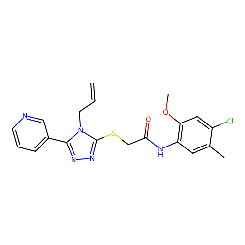 N-(4-chloro-2-methoxy-5-methylphenyl)-2-{[4-(prop-2-en-1-yl)-5-(pyridin-3-yl)-4H-1,2,4-triazol-3-yl]sulfanyl}acetamide structure